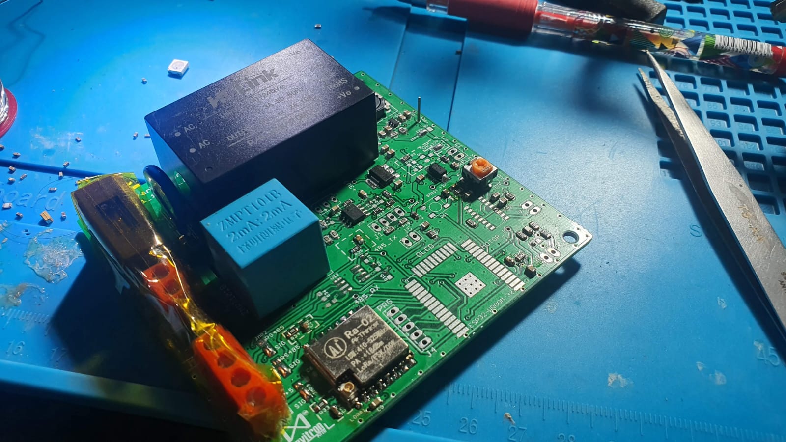 LoRa board with field wiring connections